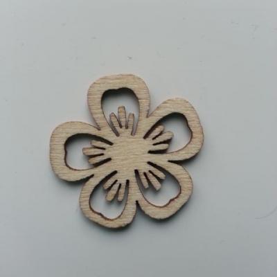 fleur  en bois naturel  30mm (5)
