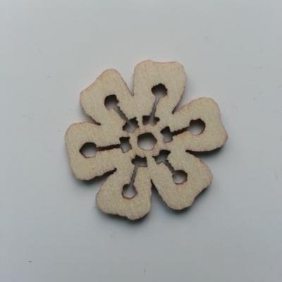 fleur  en bois naturel  30mm (4)