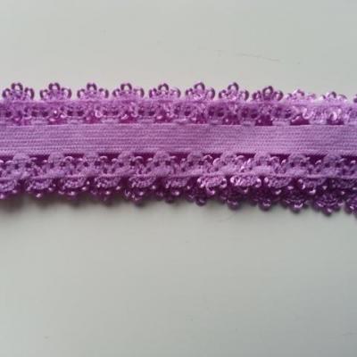 Bandeau élastique dentellé mauve (2)