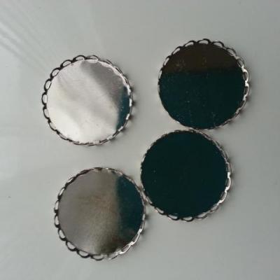 Lot de 4 supports 25mm argenté pour cabochons en métal