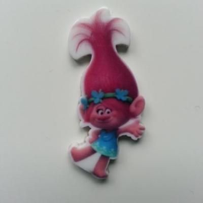 cabochon plat en résine  trolls poppy  35*22mm