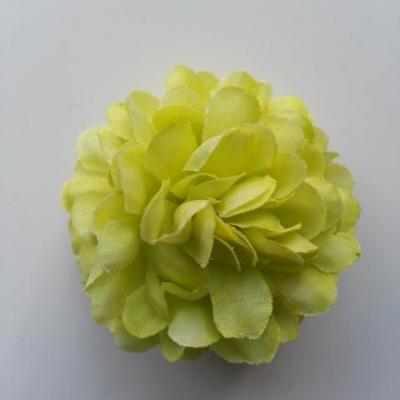 Fleur  pompon en tissu vert 50mm