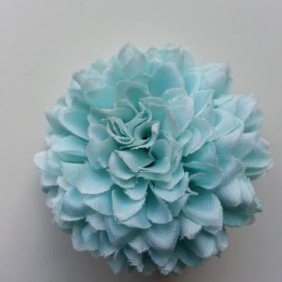 Fleur  pompon en tissu  bleu ciel 50mm