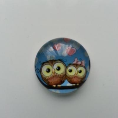 cabochon en verre hiboux / chouettes 20mm (6)