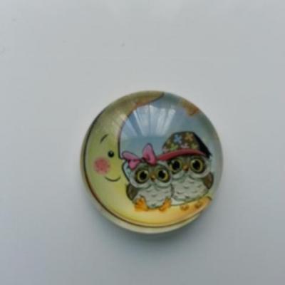 cabochon en verre hiboux / chouettes 20mm (10)