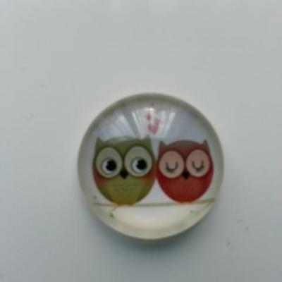 cabochon en verre hiboux / chouettes 20mm (3)