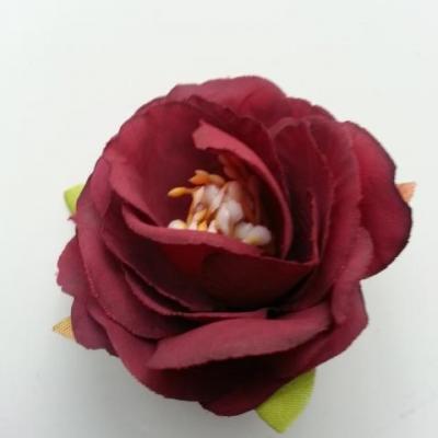 jolie fleur artificielle en tissu de 50mm bordeaux