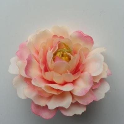 fleur artificielle en tissu et pistils peche et rose  55mm