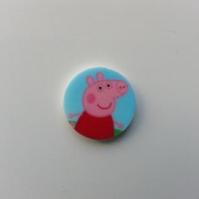 cabochon plat en résine  peppa cochon rose  15mm