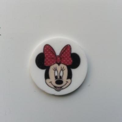 minnie 25*25mm cabochon rond en résine plat rouge