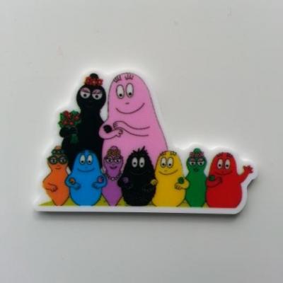 	Cabochon plat en résine barbapapa 30*43mm