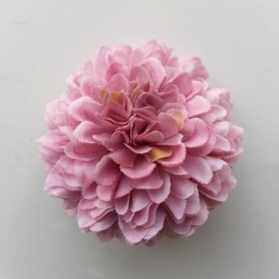 Fleur  pompon en tissu vieux rose   50mm
