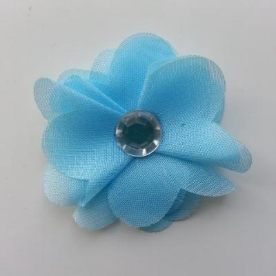 Fleur en tissu mousseline 50mm bleu ciel