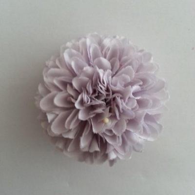 Fleur  pompon en tissu  gris 50mm