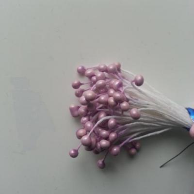 Lot de 10 pistils  tête de 3mm rose N22