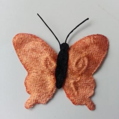 papillon en tissu  50mm peche