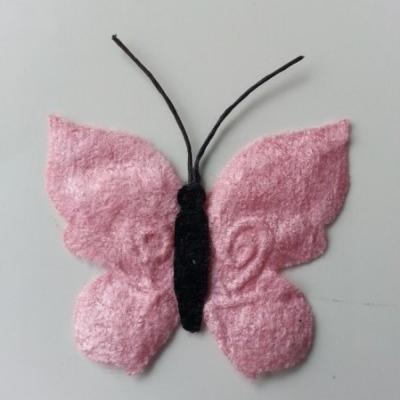 papillon en tissu  50mm rose