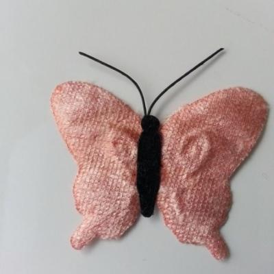 papillon en tissu  50mm peche clair