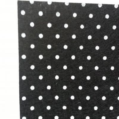 N23 Carré de feutrine motif pois 15*15cm noir