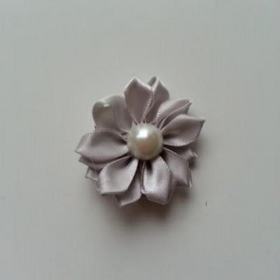 fleur satin demi perle  35mm gris