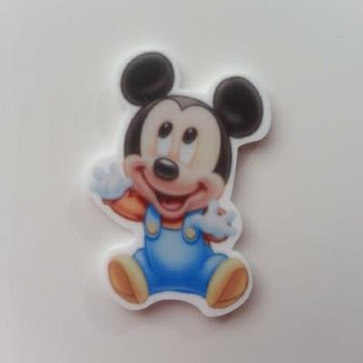 Cabochon plat en résine  mickey baby bleu 39*28mm
