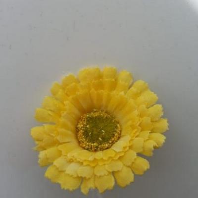 fleur artificielle gerbera en tissu jaune 50mm