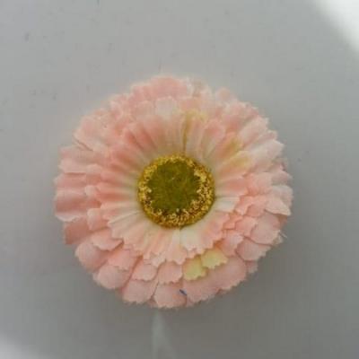 fleur artificielle gerbera en tissu peche clair 50mm