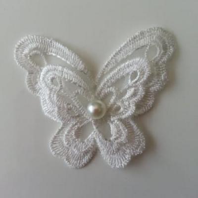 Double papillon en dentelle  65mm blanc