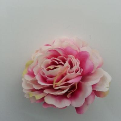 fleur artificielle en tissu ivoire et rose fuchsia   55mm