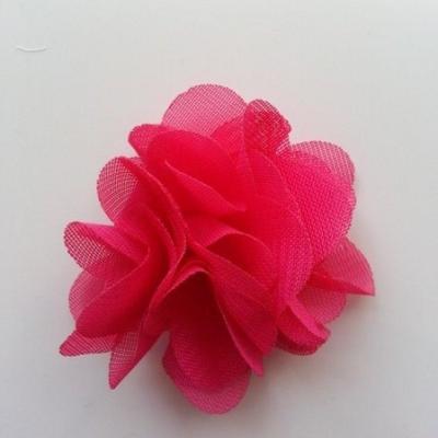 Petite fleur en mousseline 40mm rose fuchsia