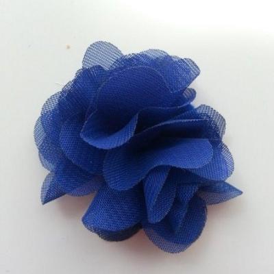 Petite fleur en mousseline 40mm bleu royal