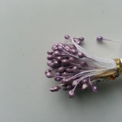 Lot de 10 pistils  tête de 3mm mauve N37