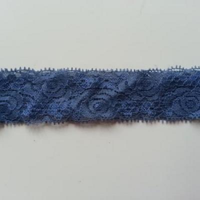 Bandeau dentelle bleu pétrole   40mm