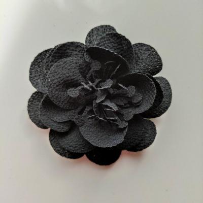 fleur mousseline avec pistils  60mm noir