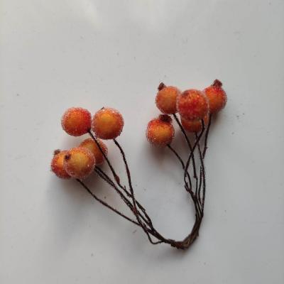 lot de 5 double baies orange givrees sur tige