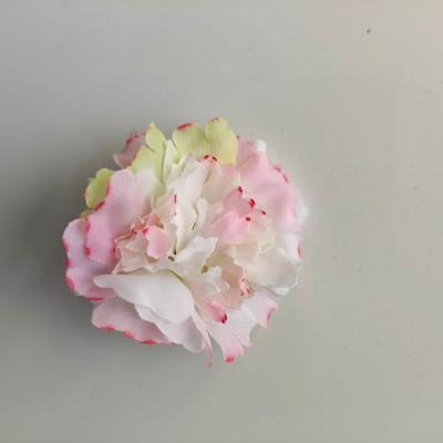 fleur artificielle en tissu de 45mm rose ivoire et vert