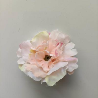 fleur artificielle en tissu de 45mm peche et ivoire