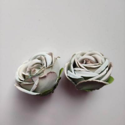 fleur en tissu  50mm vert pale