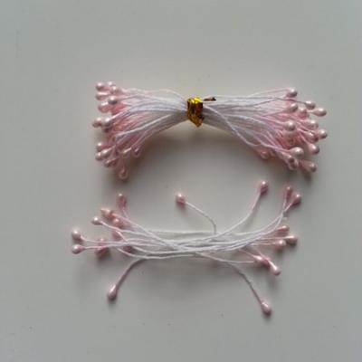 Lot de 10 pistils  tête de 3mm rose pâle N07