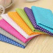 8pcs coton tissu patchwork multicolore pois coupo