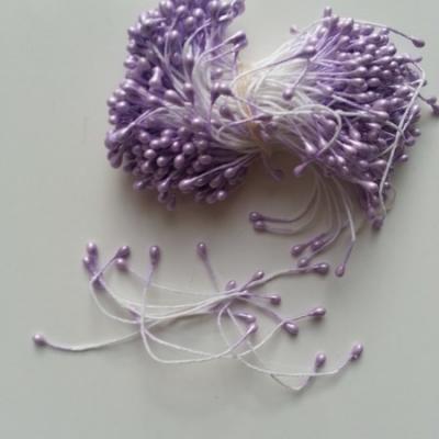 Lot de 10 pistils  tête de 3mm mauve N09