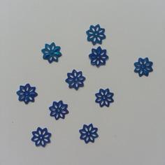 Lot de 10 sequins paillettes fleurs 10 mm bleu foncé