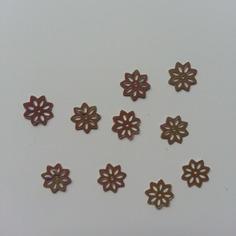 Lot de 10 sequins paillettes fleurs 10 mm marron