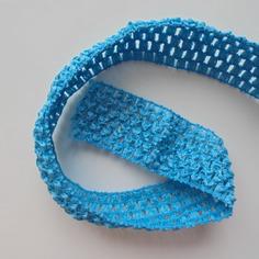 bandeau crochet au mètre bleu turquoise