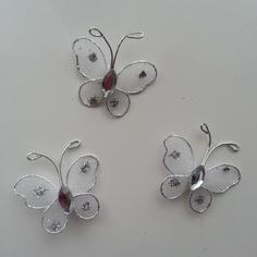 Lot de 3 minis papillons  25*25mm