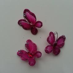 Lot de 3 minis papillons  25*25mm