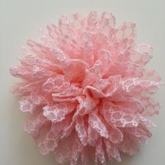 Applique fleur gauffrée rose 85mm
