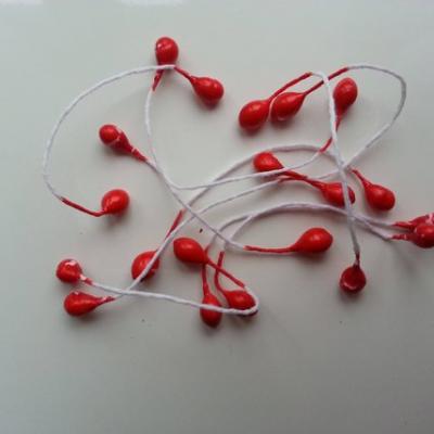 Lot de 10 pistils  tête de 5mm rouge