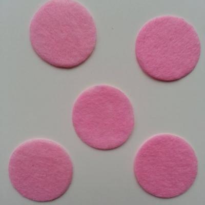 Lot de 5 ronds de feutrine  de couleur 30mm rose