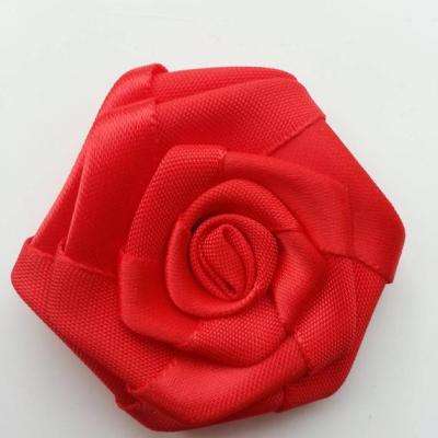 Fleur de satin plate  50mm rouge